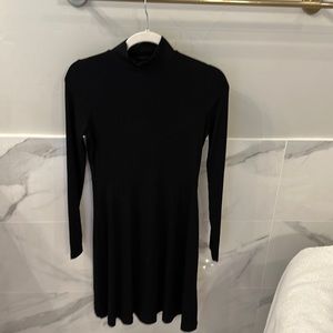 Banana Republic black ribbed dress with turtleneck